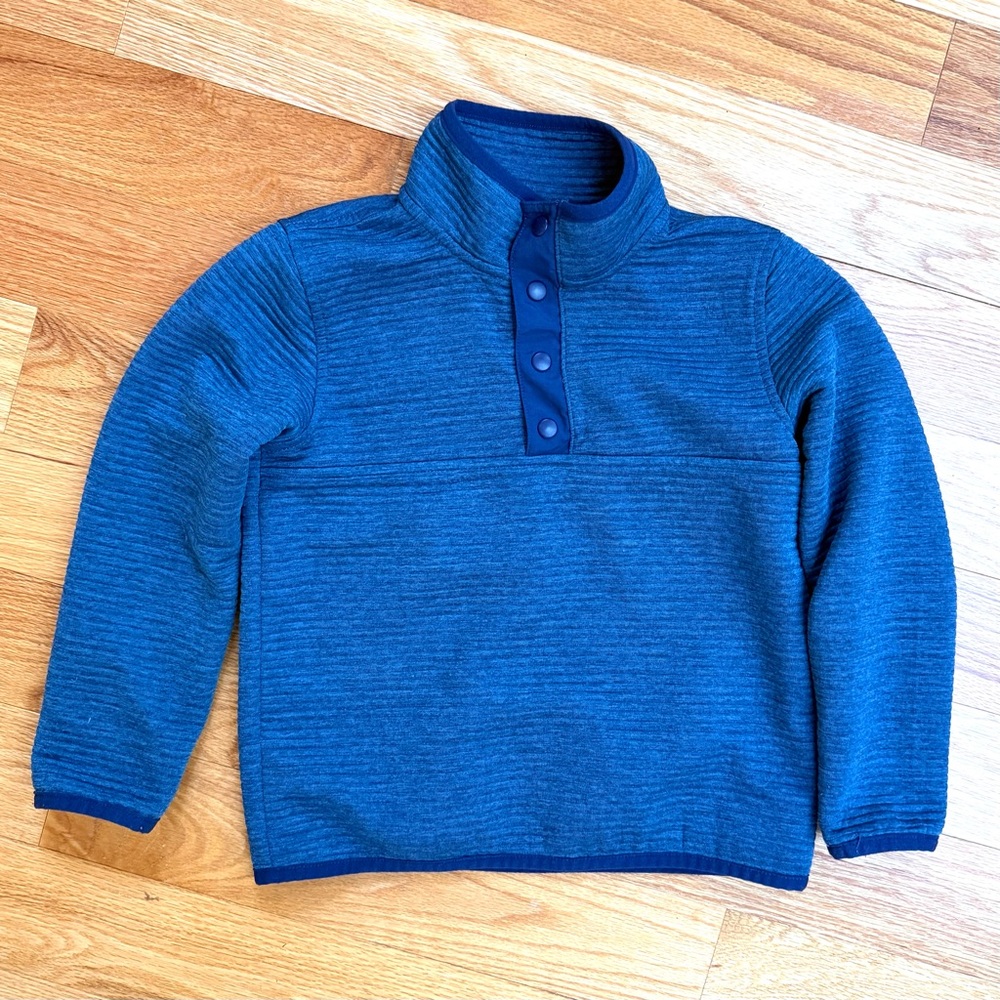 Crewcuts Boys Teal Ribbed Quarter Snap Pullover Sweatshirt Size XS (4/5)